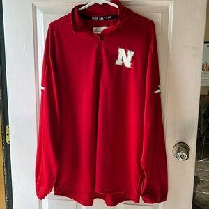 Nebraska Adidas Men’s Large 1/4 Zip Pullover
